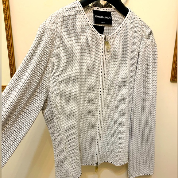 Armani Woven Zipper Front Jacket - Picture 4 of 6